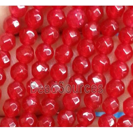 faceted round jade beads, ruby