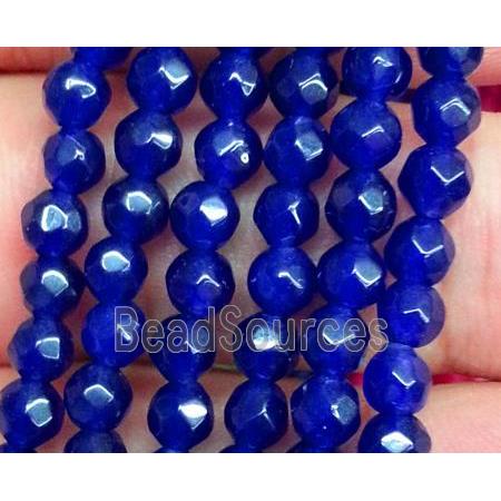 jade bead, faceted round, lapis lazuli