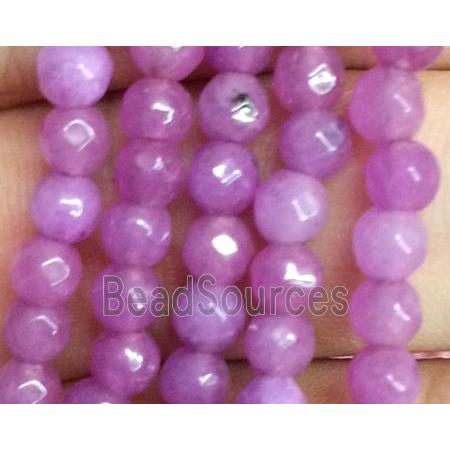 purple jade bead, faceted round