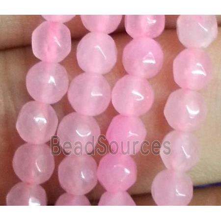 lt.pink jade beads, faceted round