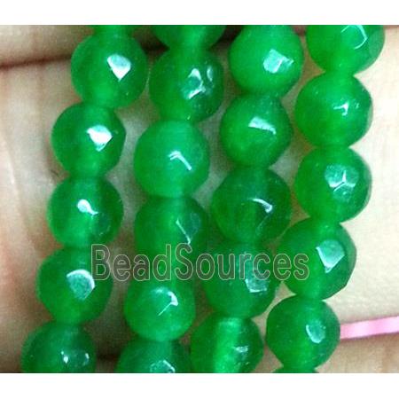 green jade bead, faceted round