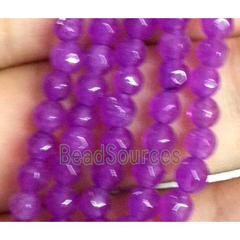 purple jade bead, faceted round