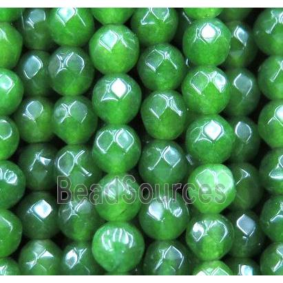 jade bead, faceted round, dye