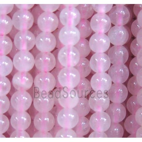 tiny Rose Quartz Beads, round, pink