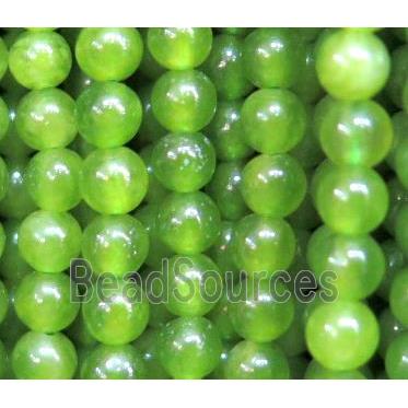 tiny round agate beads, green dye