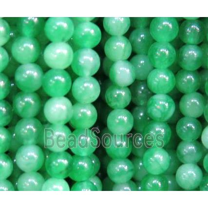 tiny round agate beads, green dye