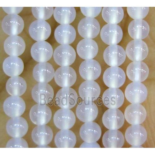 tiny white agate beads, round