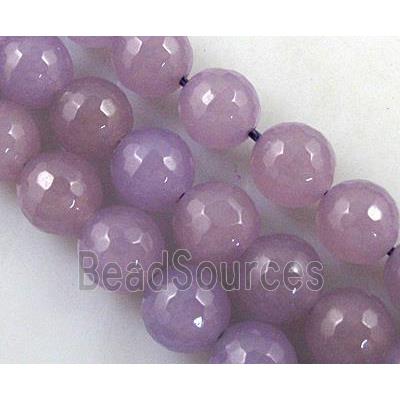 purple Quartzite Jade beads, faceted round