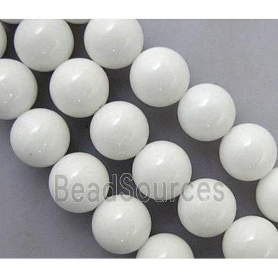 white Quartzite Jade beads, round