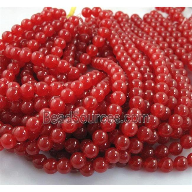 red Quartzite Jade beads, round