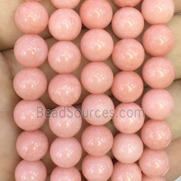 pink Malaysia Jade beads, round