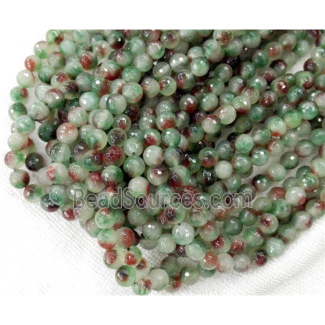 Jade beads, stabile, faceted round