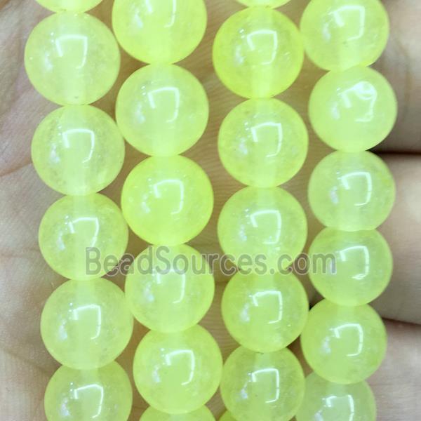 yellow Malaysia Jade beads, round