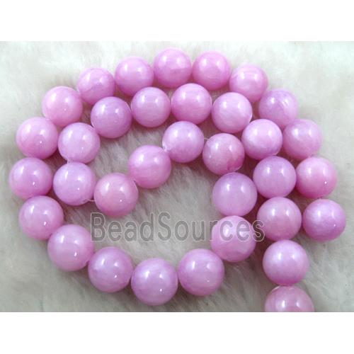 Natural Honey Jade Beads Smooth Round Lavender Dye