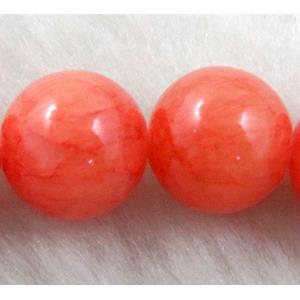 round Mashan Jade Beads, dye red