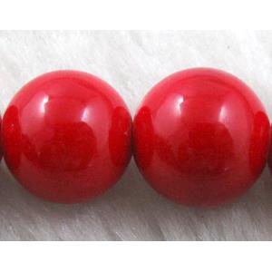 round red Jade gemstone beads, dye, stabile