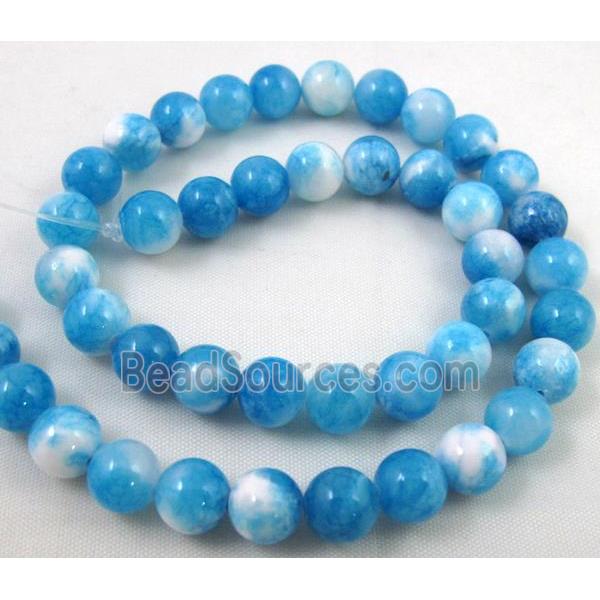 Persia jade bead, round, stabile, blue