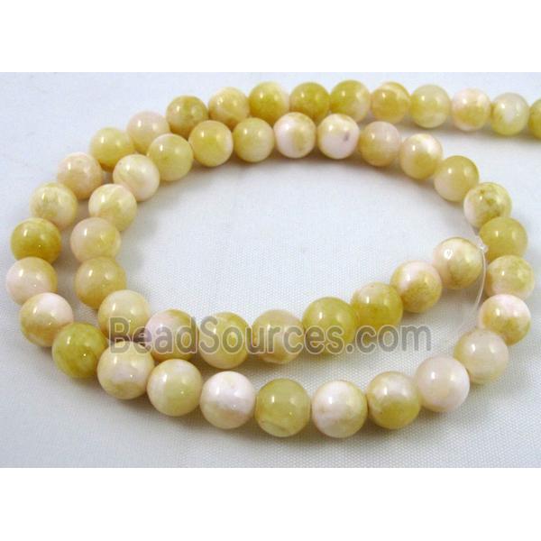 Persia jade bead, round, stabile, yellow