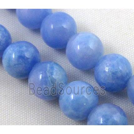 Persia jade bead, round, stabile, blue