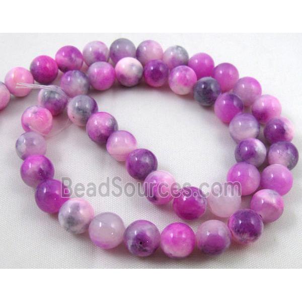 Persia jade bead, round, stabile, purple