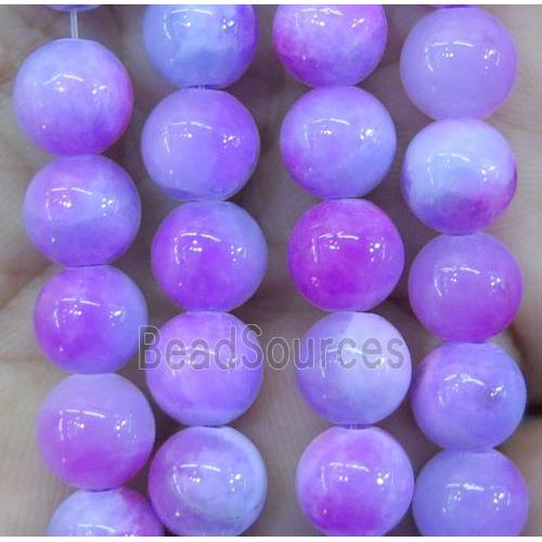 Persia jade bead, round, stabile, lavender