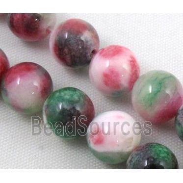 Persia jade bead, round, stabile, colorful