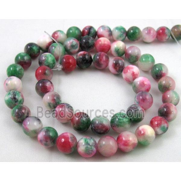 Persia jade bead, round, stabile, colorful