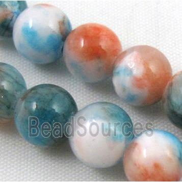 Persia jade bead, round, stabile, colorful