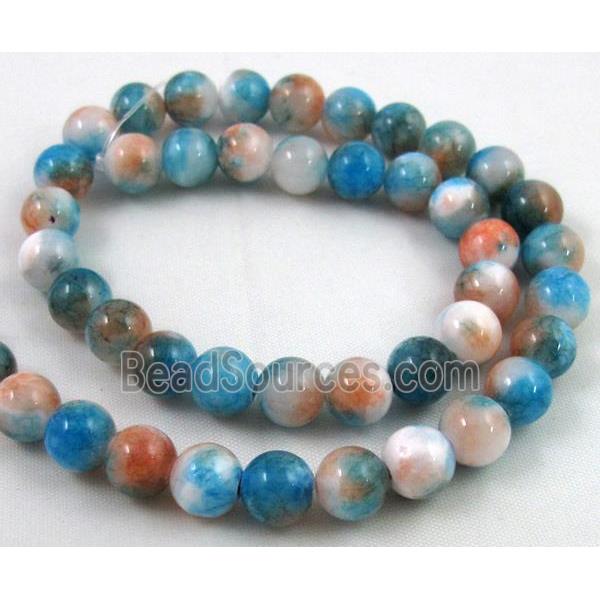 Persia jade bead, round, stabile, colorful