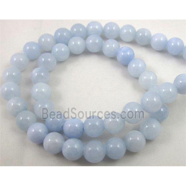 round jade beads, lt.blue, stabile