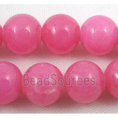 pink jade beads, round, stabile