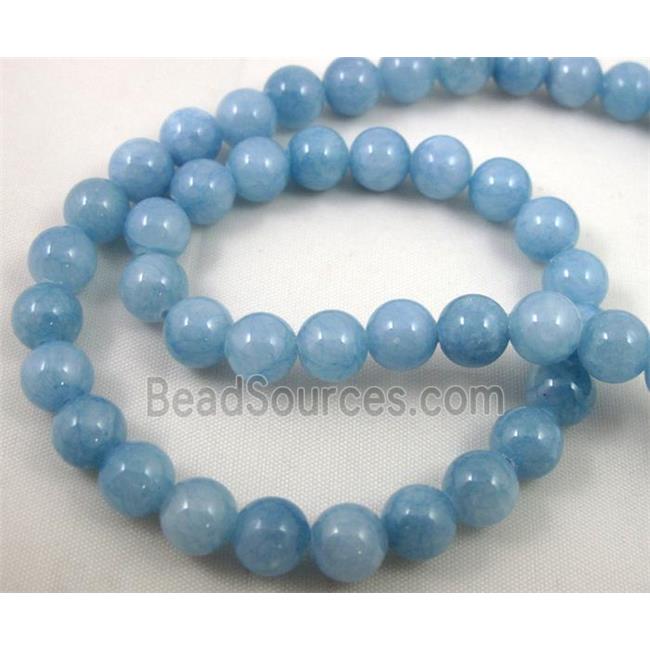 blue jade beads, round, stabile