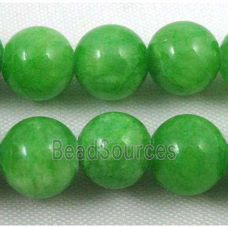 chunky green jade bead, round, stabile