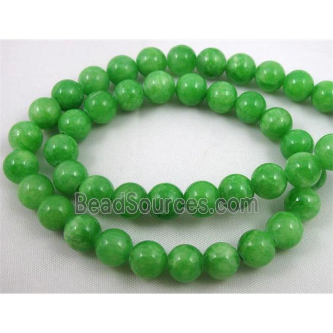 chunky green jade bead, round, stabile