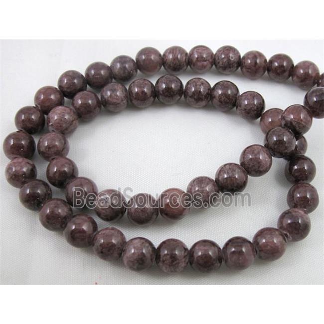 dark-red jade bead, round, stabile