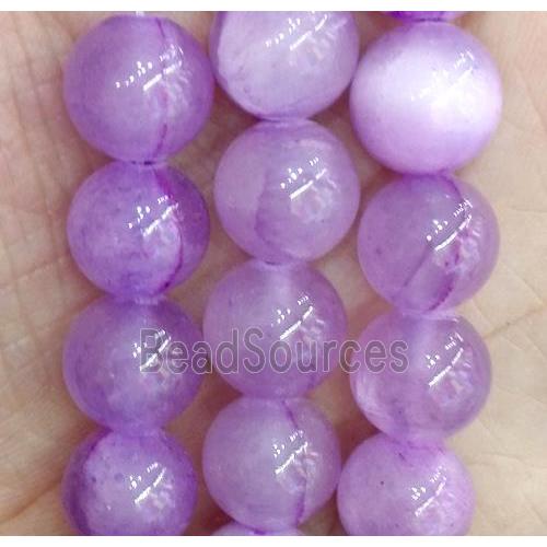 purple jade bead, round, stabile