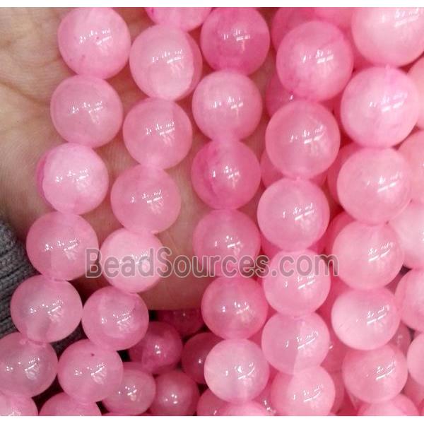 pink jade bead, round, stabile