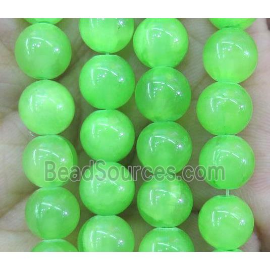 olive jade bead, round, stabile