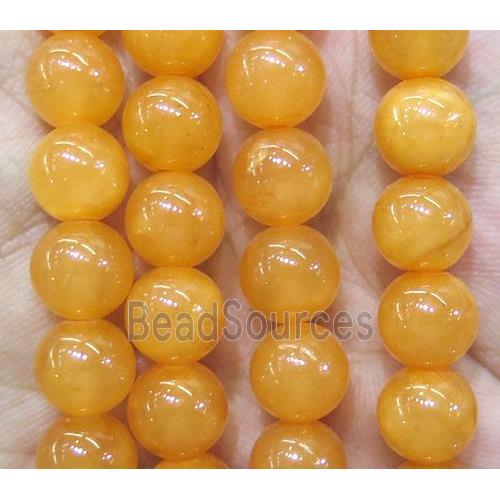 jade bead, round, stabile, orange