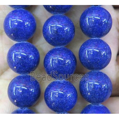 lapis-lazui-color jade bead, round, stabile