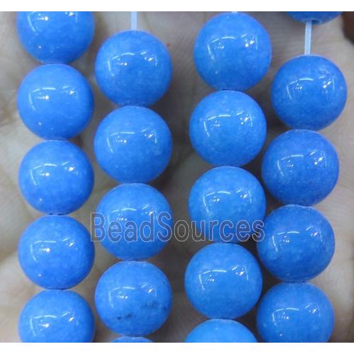 blue jade bead, round, stabile