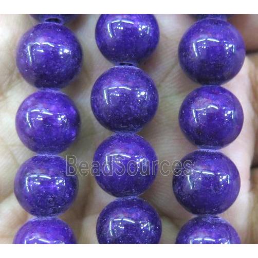 purple jade bead, round, stabile