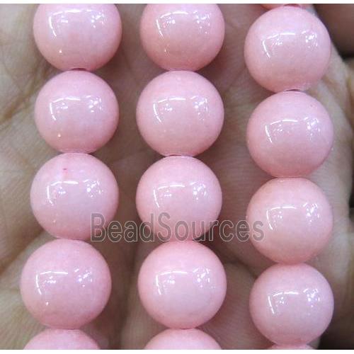 pink jade bead, round, stabile