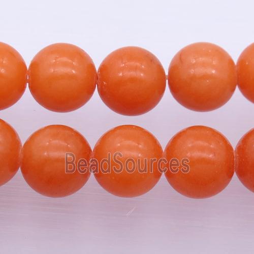 orange jade bead, round, stabile