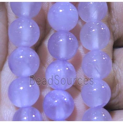 round jade beads, lt.purple dye