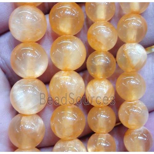 round jade beads, orange dye