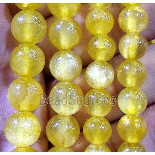 round jade beads, dye gold