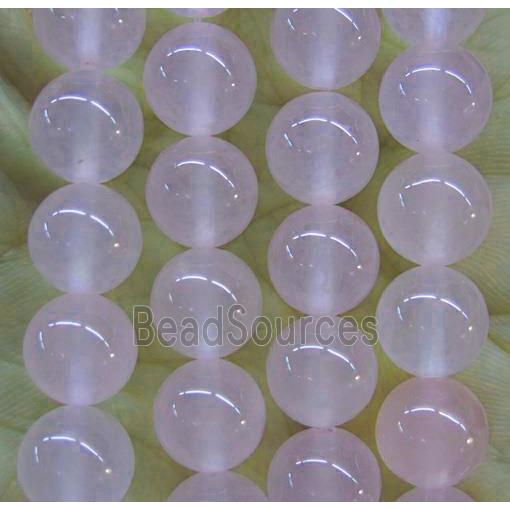 round jade stone beads, pink, dye