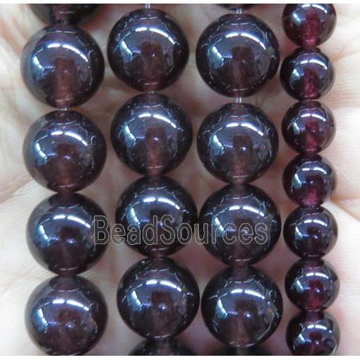 round jade stone beads, dye, dark red