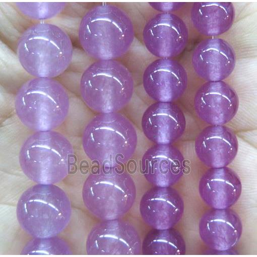 round jade stone beads, dye, lt.hotpink